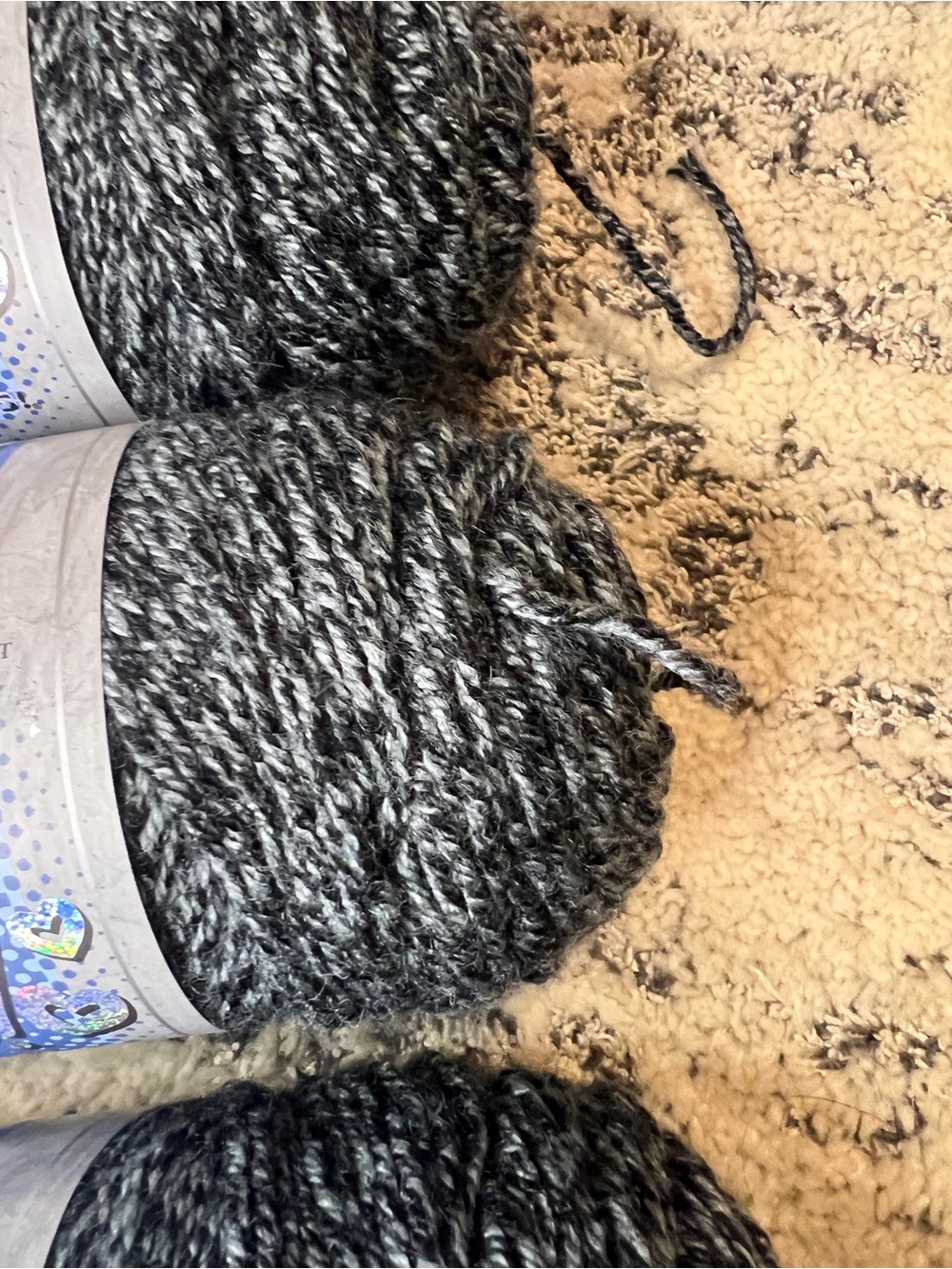 I Love This Brand Nocturnal Heathered Black & Gray Yarn Skeins - Picture 3 of 6